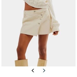 We The Free Wynne Bone Vegan Leather Skirt